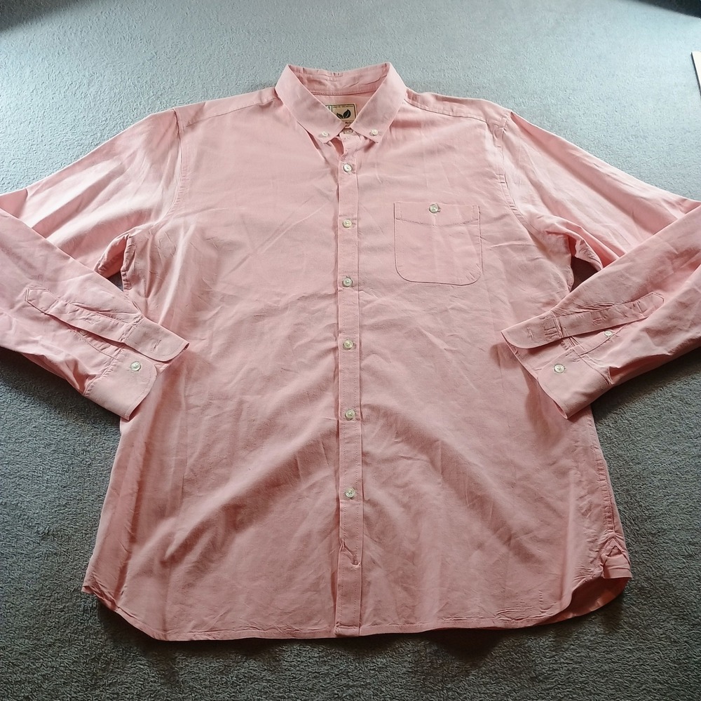 Colours Alexander Julian Mens Shirt Organic Cotton Pink XL Button‎ Down Coastal